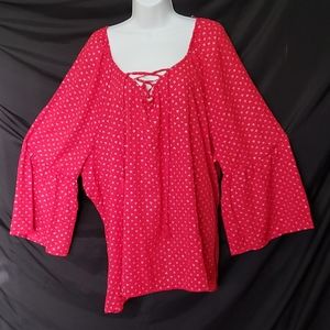 💕💥 NWOT Beautiful Faded Glory Bell Sleeve Flowy Blouse